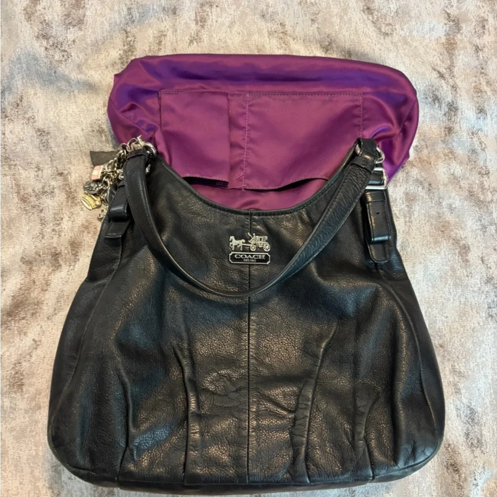 Coach Black Shoulder Bag with Silver Hardware - Picture 5 of 9